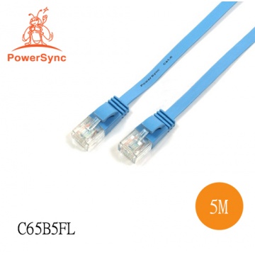 PowerSync 群加 Cat.6 超扁網路線 5M 藍色 C65B5FL