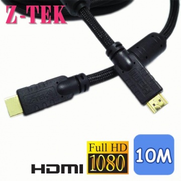 Z-TEK HDMI 1.4A A/公 TO A/公 高畫質鍍金傳輸線 10m (ZC071C)