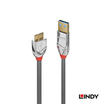 LINDY 36656 CROMO LINE USB3.0 TYPE-A/公 TO MICRO-B/公 傳輸線 0.5M