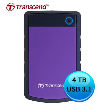 Transcend 創見 StoreJet 25H3P 4TB 紫色 USB3.1 2.5吋 外接硬碟 TS4TSJ25H3P