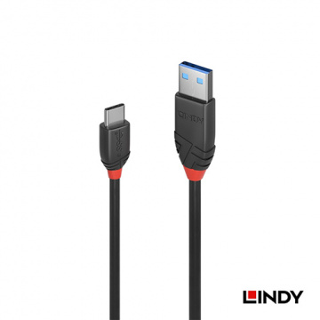 LINDY林帝 36917_A BLACK LINE USB3.1 GEN2 TYPE-C TO TYPE-A 傳輸線 1.5M
