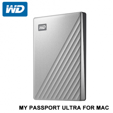 WD My Passport Ultra for Mac 4TB USB-C 2.5吋行動硬碟 炫光銀