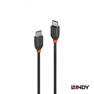 LINDY 36906_A BLACK LINE USB 3.1 GEN 2 TYPE-C 公 TO 公傳輸線 1M