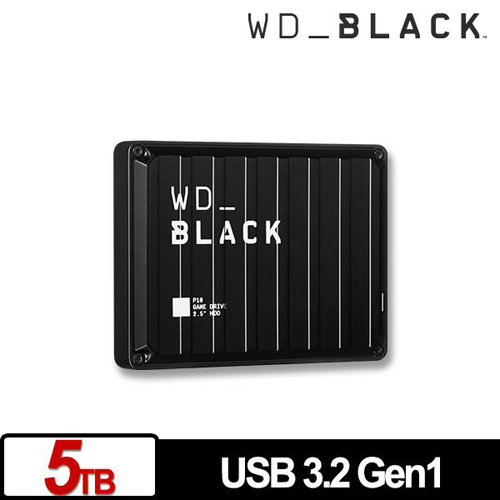 WD BLACK 黑標 P10 Game Drive 5TB 2.5吋 電競 外接硬碟 WDBA3A0050BBK-WESN
