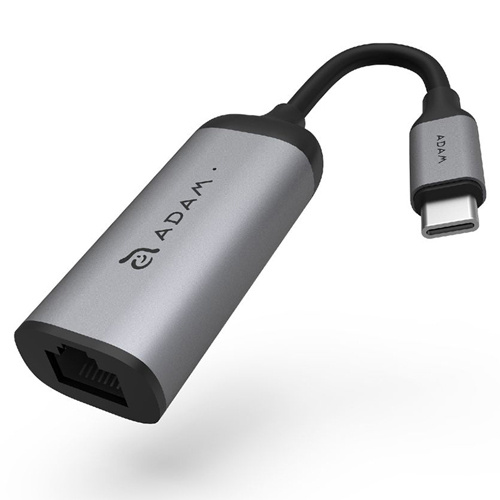 ADAM 亞果元素 Casa E1 USB Type-C 公 對 Gigabit 高速乙太網路 轉接器 灰色