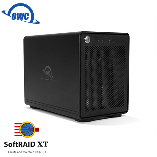 OWC ThunderBay 4 + SoftRAID 5 高速 Thunderbolt3 四槽 2.5 / 3.5 吋 硬碟 SSD 外接盒 *雙Thunderbolt3 Ports和一DP1.3* (OWCTB3SRKIT0GB)