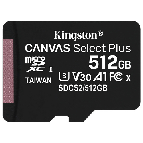 Kingston 金士頓 Canvas Select Plus microSDXC 512GB 記憶卡 (SDCS2/512GB)