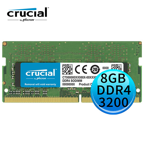 Micron 美光 Crucial 8GB DDR4-3200 記憶體 CT8G4SFS832A【舊製程顆粒】