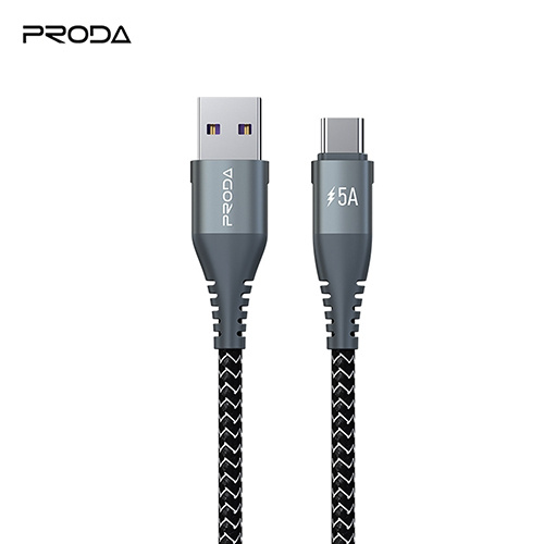 PRODA PD-B56a Type-C TO USB 快速充電 鋁合金編織數據傳輸線 5A 全兼容 1.5M