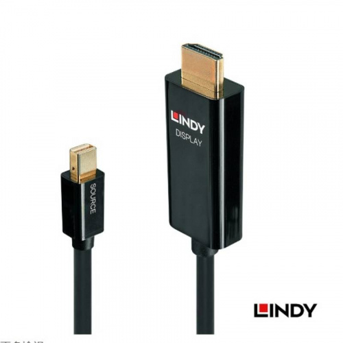 LINDY 林帝 40911 mini DISPLAYPORT1.2 DP 轉 HDMI2.0 1米 轉接線