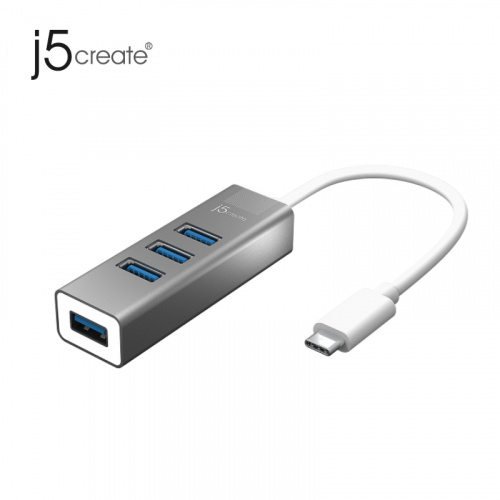 j5create 凱捷 JCH344 USB 3.1 Type-C轉4埠HUB集線器
