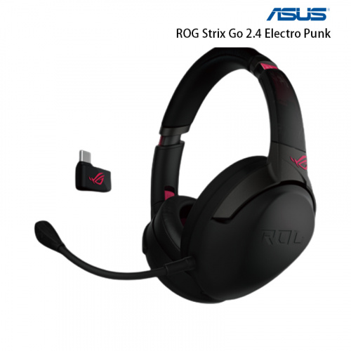 ASUS 華碩 ROG STRIX GO 2.4 Electro Punk 無線雙模電競耳機【USB-C 2.4Ghz/3.5mm】
