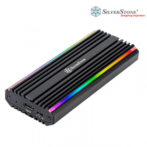 SilverStone 銀欣 MS13 USB-C 3.2 Gen2 10Gbps NVMe/SATA RGB M.2 固態硬碟外接盒