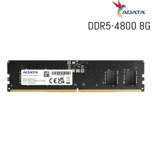 ADATA 威剛 8GB DDR5-4800 記憶體 CL40 無散熱片 AD5U48008G-S