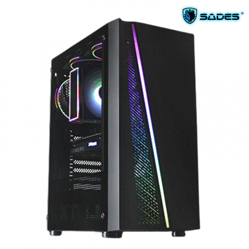 SADES 賽德斯 Brahmin 婆羅門 全透側 A‧RGB 水冷電腦 ATX 機殼
