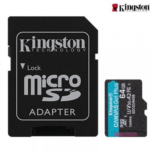 Kingston 金士頓 Canvas GO! Plus microSDXC UHS-I U3 V30 A2 64GB 記憶卡 SDCG3/64GB