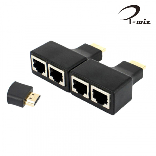 i-wiz 彰唯 PC-125 免電源 CAT5E/6 網路線 轉 HDMI 公 訊號連接器