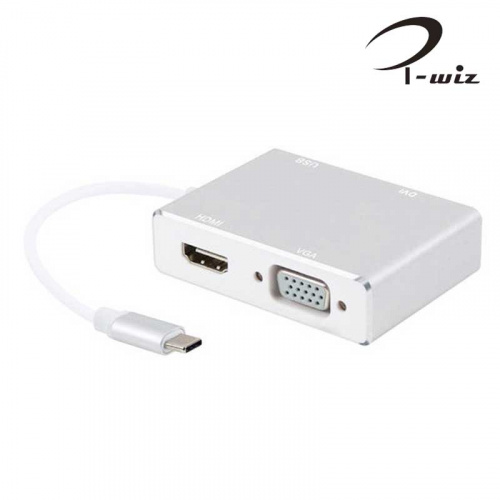 I-wiz 彰唯 PC-128 Type-C 轉 VGA/DVI/HDMI/USB 四合一轉接器