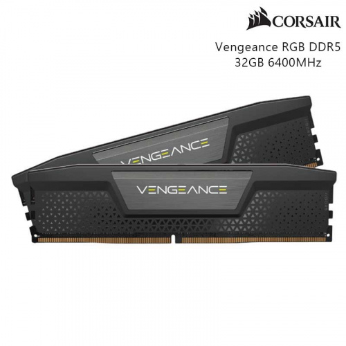 CORSAIR 海盜船 Vengeance 16GBx2 DDR5-6400 記憶體 雙通道 CL32 黑散熱片 CMK32GX5M2B6400C32