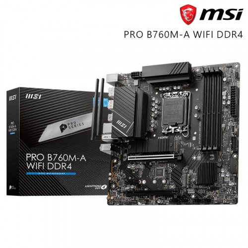 MSI 微星 PRO B760M-A WIFI DDR4 主機板<BR>【M-ATX/支援DDR4記憶體/LGA1700】