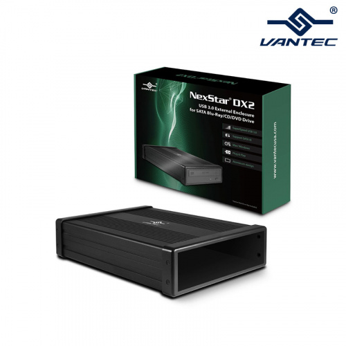VANTEC 凡達克 NexStar DX2 USB3.0 DVD/BD/4K UHD 5.25吋SATA光碟燒錄機外接盒 NST-540S3-BK