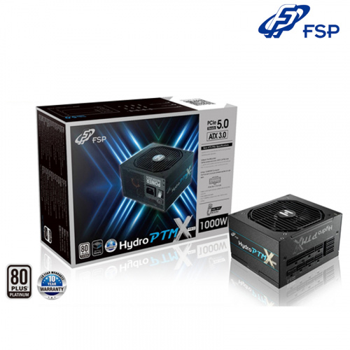 FSP 全漢 HYDRO PTM X PRO 1000W 電源供應器 白金牌 全模組 ATX3.0(PCIe5.0) 十年保固<br>【13cm短機身】