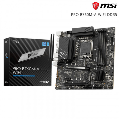 MSI 微星 PRO B760M-A WIFI 主機板<BR>【M-ATX/支援DDR5記憶體/LGA1700】