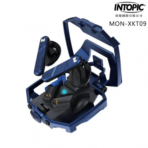 INTOPIC 廣鼎 MON-XKT09 鋅合金 鏤空 藍牙耳機 藍色