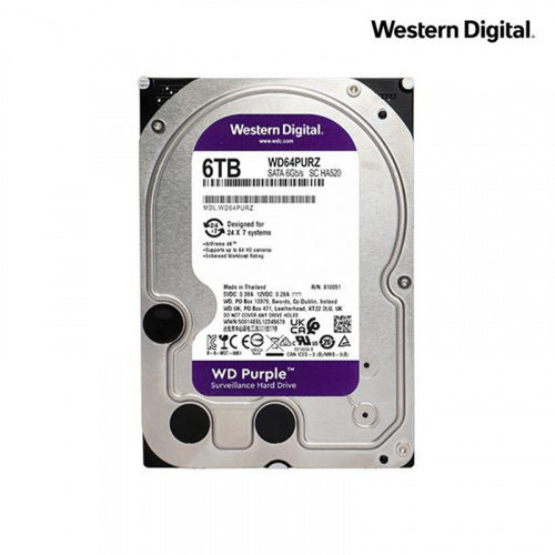 WD 紫標 6TB 監控級 3.5吋 HDD硬碟 5400轉 三年保固 WD64PURZ