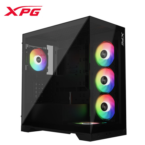 XPG 威剛 INVADER X 海景房(B) 背插式 / 雙玻璃 / (ARGB 風扇x5) ATX 電腦機殼