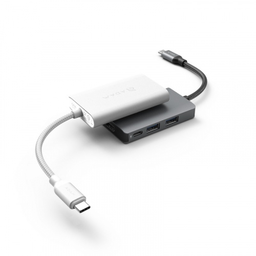 ADAM 亞果元素 CASA Hub A01M USB 3.1 Type-C 四合一多功能集線器 銀/灰色