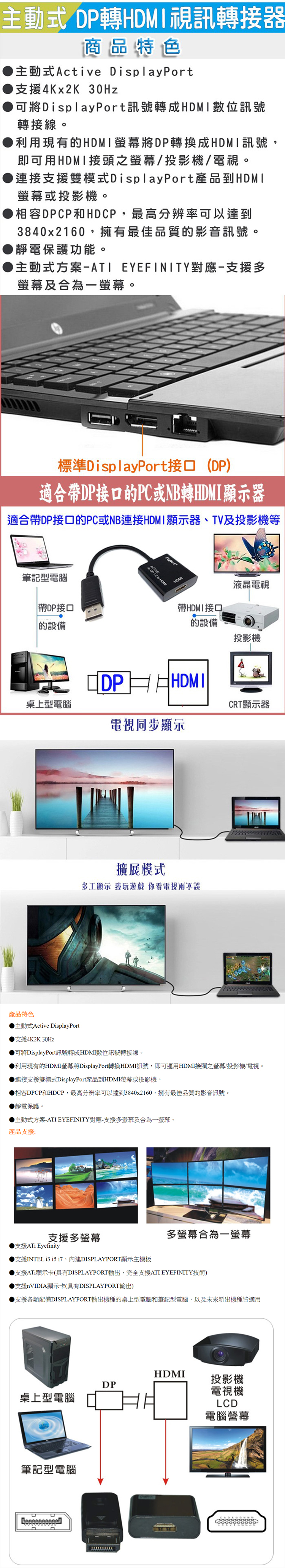 fujiei-力祥-SR4107-Displayport公-轉-HDMI母-10公分-轉接線-內.jpg