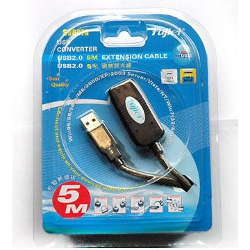 Fujiei 力祥 USB USB2.0 5M 訊號放大器/延長線《內置IC強波器》