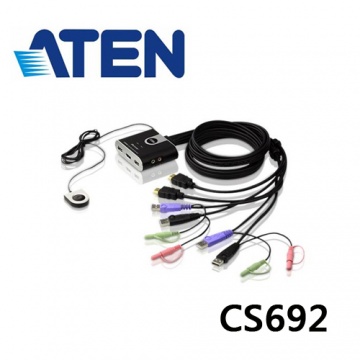 ATEN CS692 2埠USB HD音訊 視訊KVM 多電腦切換器 CS-692