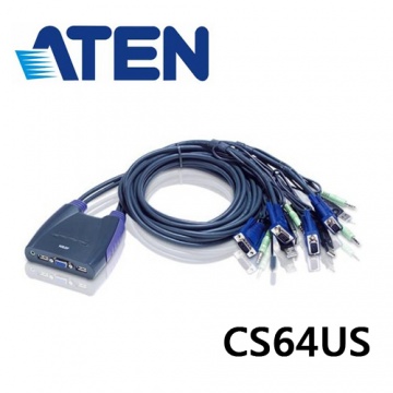 ATEN CS64US CS-64US 帶線式USB KVM多電腦切換器