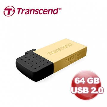 Transcend 創見 JF380G USB2.0 OTG 隨身碟 64GB (金)