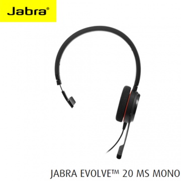 JABRA EVOLVE 20 MS Mono 頭戴式單耳 耳機麥克風