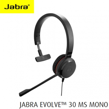 【防疫專區】 JABRA EVOLVE 30 MS Mono 頭戴式單耳 耳機麥克風