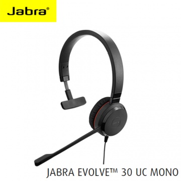 【防疫專區】 JABRA EVOLVE 30 UC Mono 頭戴式單耳 耳機麥克風