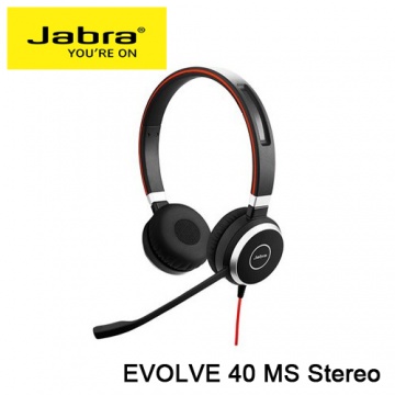 【防疫專區】Jabra EVOLVE 40 MS Stereo 頭戴式 耳機麥克風