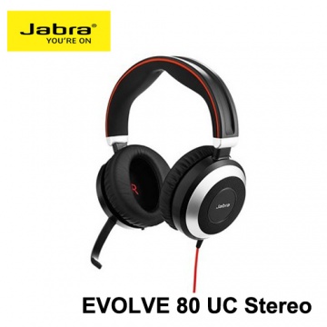 【防疫專區】 JABRA EVOLVE 80 UC Stereo 頭戴式 耳機麥克風