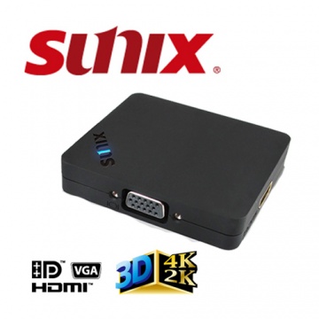 慧光展業 SUNBOX SUNIX  VGA/HDMI/DisplayPort 超薄一轉三分配器 DPU3000