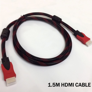 HDMI轉HDMI 雙色紡織網雙環HDMI線 1.5米 1.5M （公頭對公頭）1.4版