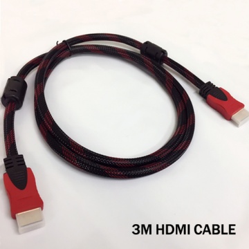 HDMI轉HDMI 雙色紡織網雙環HDMI線 3米 3M （公頭對公頭）1.4版