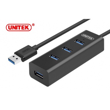 UNITEK 優越者 4PORT高速USB3.0HUB集線器(黑色)30CM Y-3089BK-30