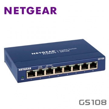 NETGEAR GS108 ProSafe 8埠 10/100/1000M Gigabit Ethernet Switch 網路集線器