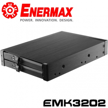 保銳 ENERMAX EMK3202 內接式 雙槽 2.5吋 硬碟抽取盒(鋁包覆/安裝於3.5吋位子)