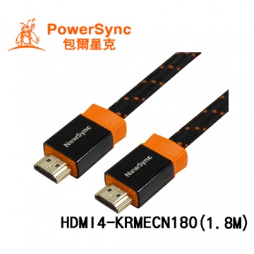 PowerSync 群加 3D數位乙太網高畫質傳輸線(黑) (1.8M) HDMI4-KRMECN180