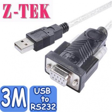 Z-TEK USB2.0 to RS-232 轉接線3M (ZE657)