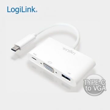 LogiLink UA0260 USB Type-C轉VGA多功能訊號轉換器